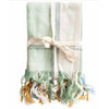 Cotton Tea Towels with Fringe, 3 Colors, Set of 3
