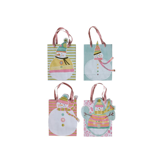 Printed Recycled Paper Snowman Shaped Gift Bag