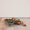 Ceramic Holly Leaf Shaped Dish / 4 sections