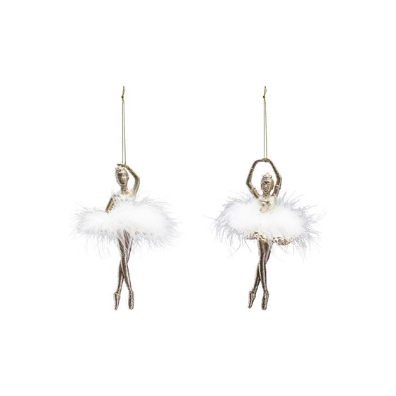 Ballerina Ornament with Feather Skirt