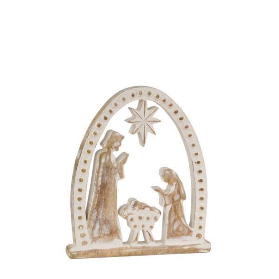 MANGO WOOD NATIVITY SCENE