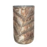  Etched Mercury Glass Hurricane/Vase