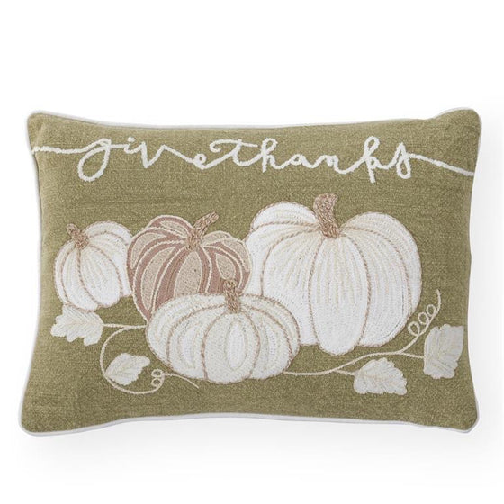 Give Thanks Pumpkin Pillow