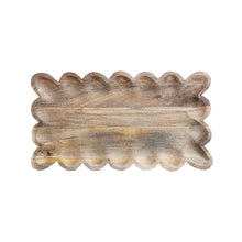  Mango Wood Tray w/ Scalloped Edge