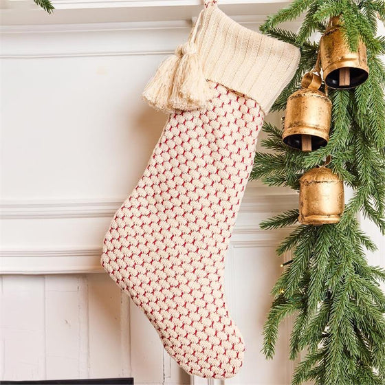 Knit Red & White Stocking