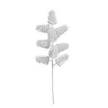  Flocked Faux Pinecone Pick, Snow Finish