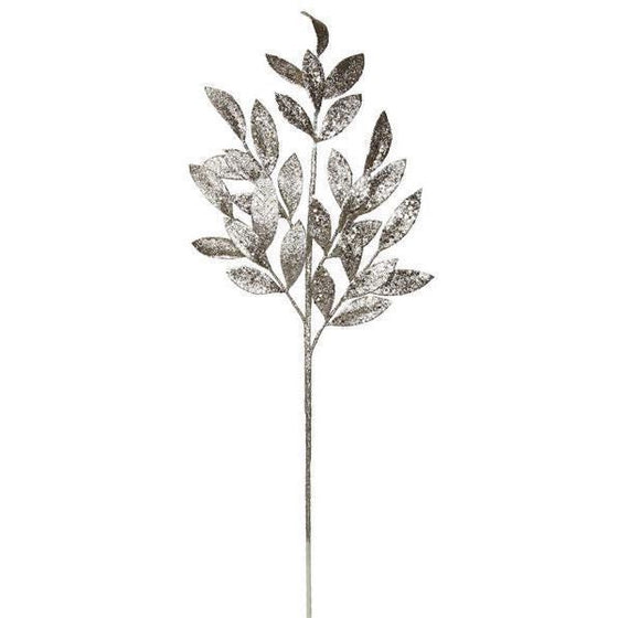 Glitter Bay Leaf Spray