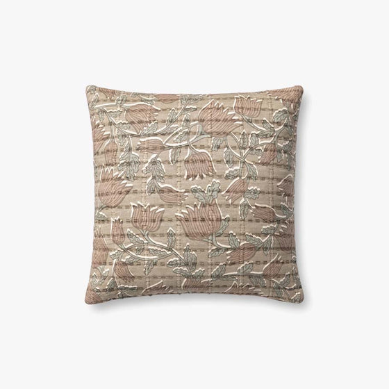Taupe / Rose Jean Stoffer Pillow