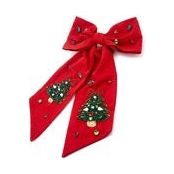 Candy Cane Big Ribbon Hair Pins