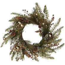  Metallic Fern/Berry/Cone Wreath