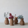 Hand-Woven Rattan Vase with Removable Glass