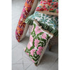 Embroidered Flowers & Jute Eyelash Fringe Pillow