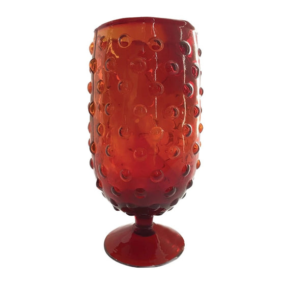 Red Hobnail Drinking Glass