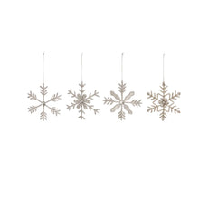  Metal & Glass Bed Snowflake Ornament