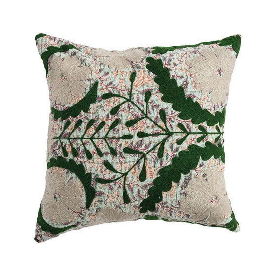 Cotton Voile Pillow w/Kantha Stictch