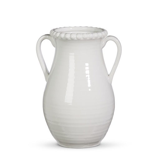 Handled White Vase