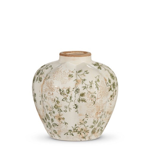 Taupe Floral Vase