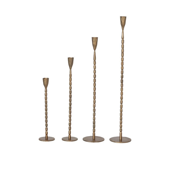 Cast Iron Taper Holders, Brass Finish