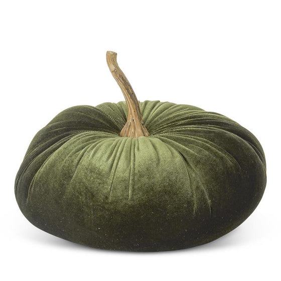 Velvet Stuffed Pumpkin with Gold Stem