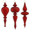 Mercury Matte Red Finial Ornaments