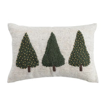  Lumbar Pillow w/ Embroidered Trees