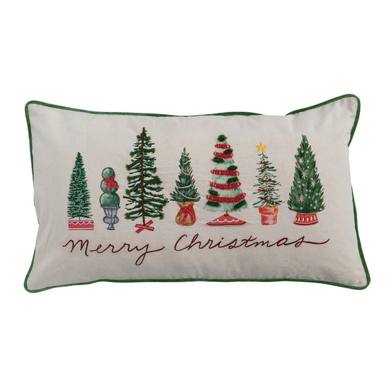 Lumbar Pillow Trees Merry Christmas