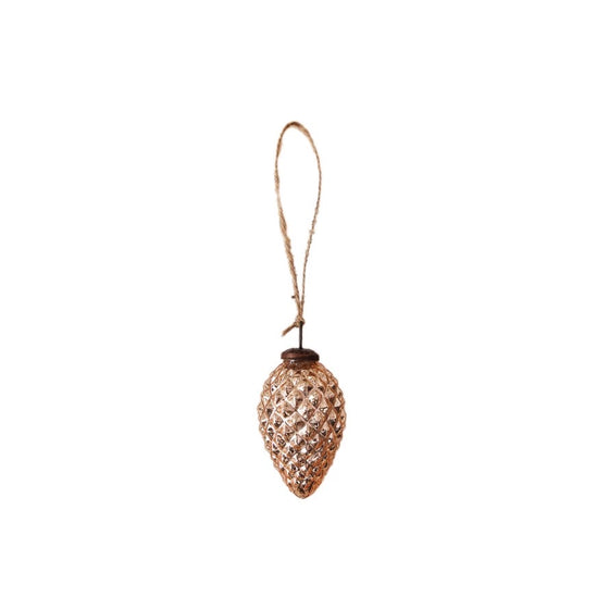 Embossed Mercury Pinecone Ornament