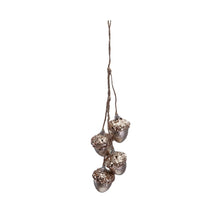  Hanging Plastic Acorns with Glitter