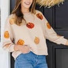 Sweatshirt with Sequin Pumpkins