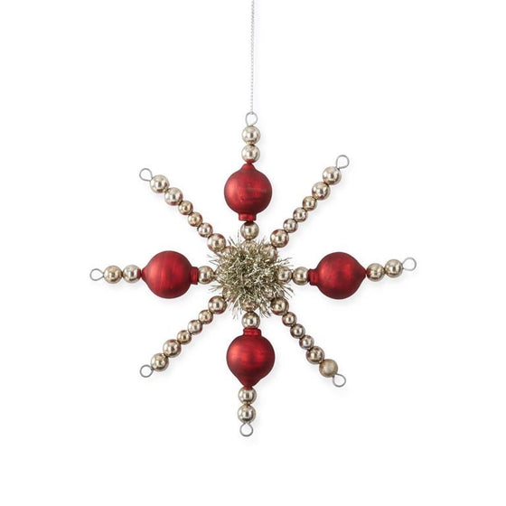 Snowflake Ornament w/ tinsel