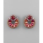  Crystal Circle Stud Earrings