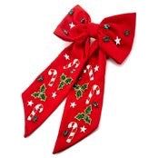  Candy Cane Big Ribbon Hair Pins