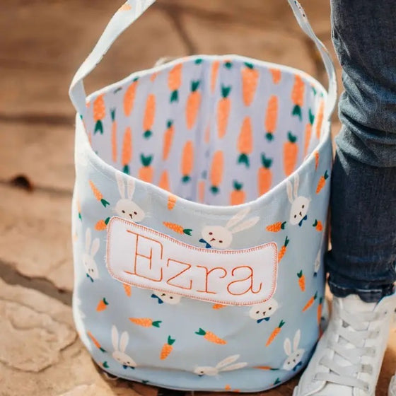 Easter Egg Basket Blue Carrots