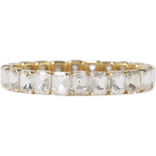  Etta small rectangle stone stretch bracelet clear