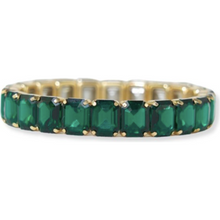  Etta small rectangle stone stretch bracelet emerald