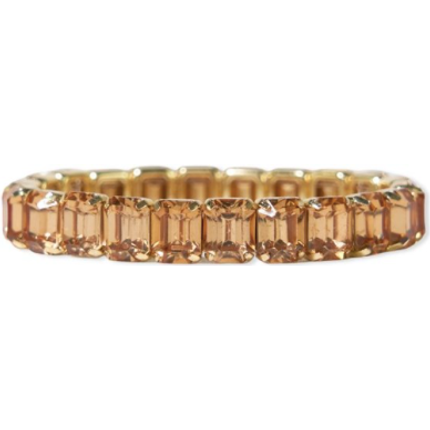 Etta small rectangle stone stretch bracelet gold