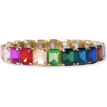  Etta small rectangle stone stretch bracelet rainbow