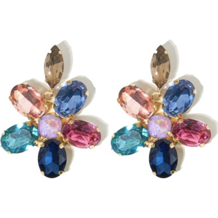 Dahlia multi mixed drop earrings rainbow