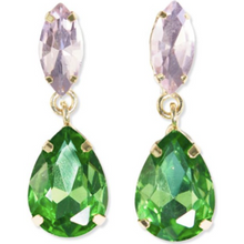  Lizzie two color dangle earrings green