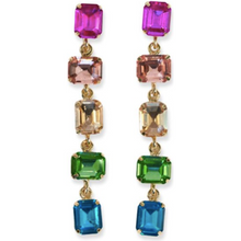  Priscilla 5-tier mixed stones drop earrings rainbow