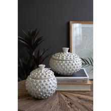  Knobby White Ceramic Canister