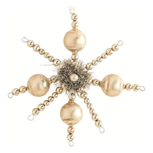  Champagne Snowflake Ornament w/ tinsel