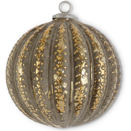 Gold Glass Embossed Ornament