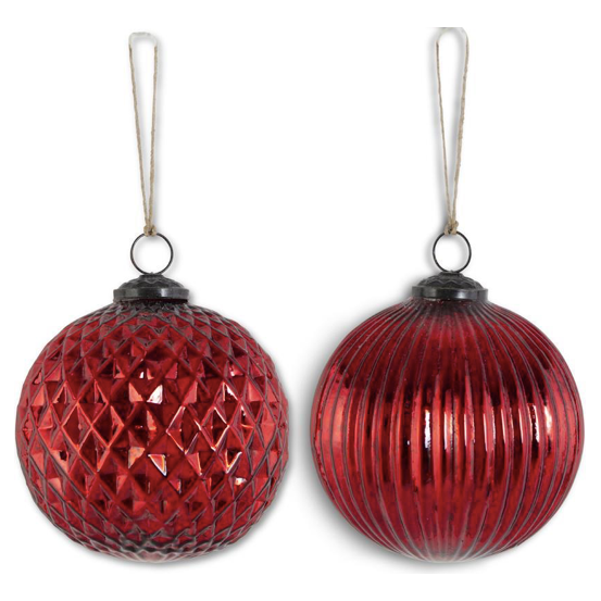 Red Mercury Round Ornaments