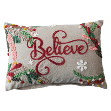  Embroidered Lumbar Believe Pillow