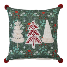  Embroidered Applique Trees Pillow