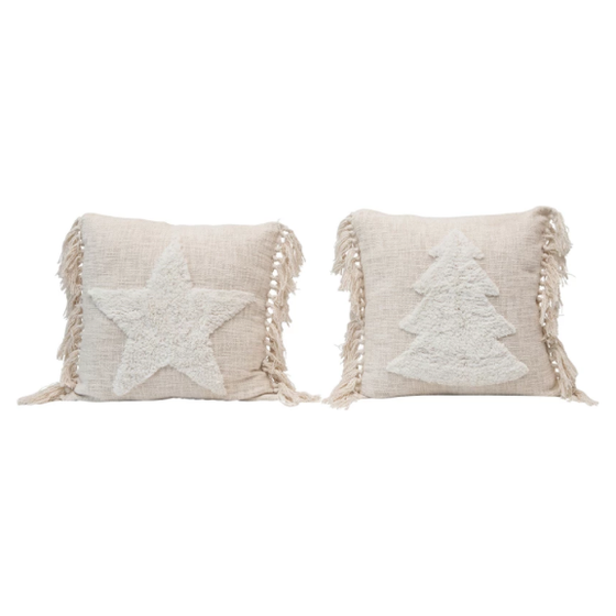 Christmas Hook Pillow with Tassels
