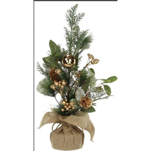  Glitter Cedar Pine Tree with Gold