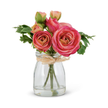  Ranunculus Bouquet in Glass Vase