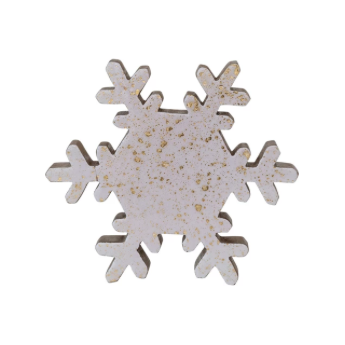 Mango Wood Snowflake w/ Gold Splatter